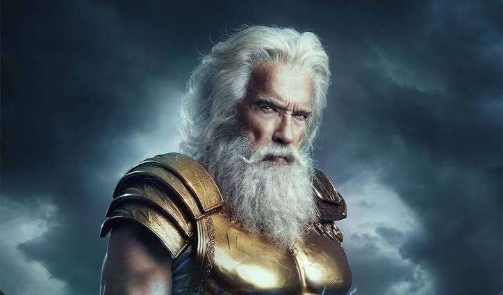 Arnold Schwarzenegger as zeus