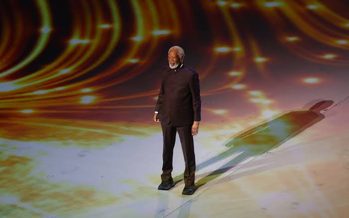 Morgan Freeman gives speech at FIFA World Cup 2022