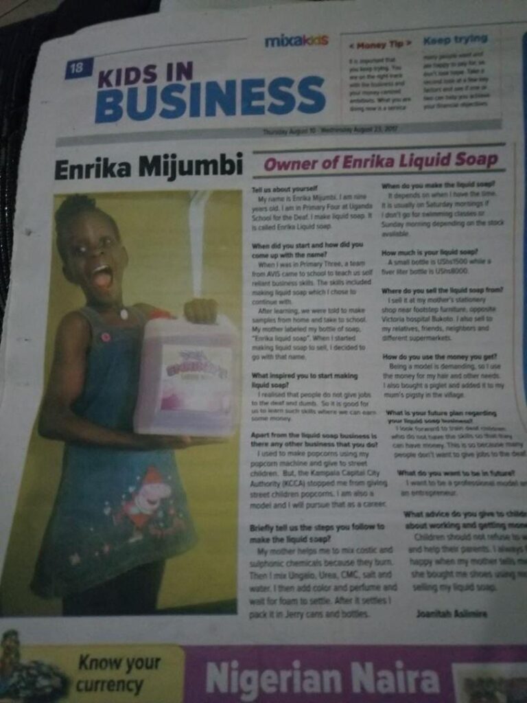 Enrika Mijumbi Kabagenyi, The Brilliant Pretty Deaf Model