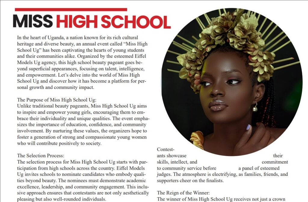 Miss High School Ug | Talk Beauty With Brains 1 Miss High School Ug organized by eiffel models ug