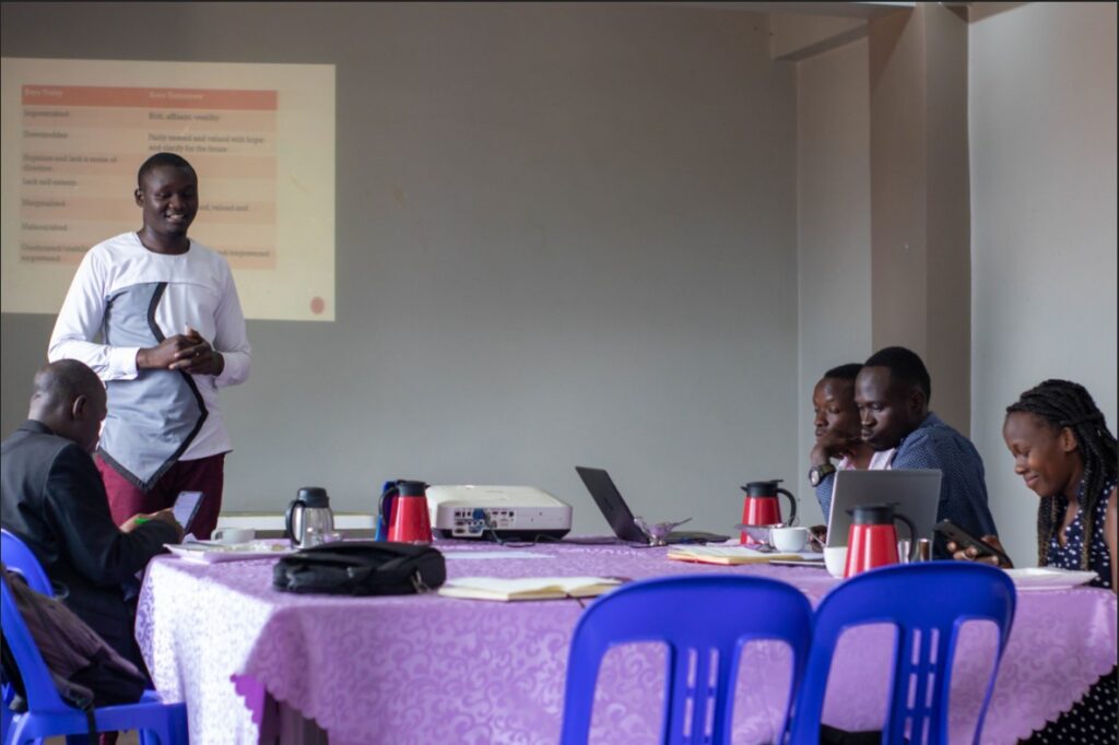 Emmanuel Eyou gives a speech