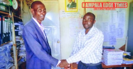 Mr mpagi greets Mr Osuna