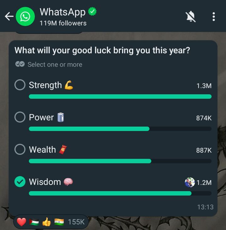 WhatsApp Poll: Strength Vs Wisdom 2 WhatsApp Poll: Strength Vs Wisdom