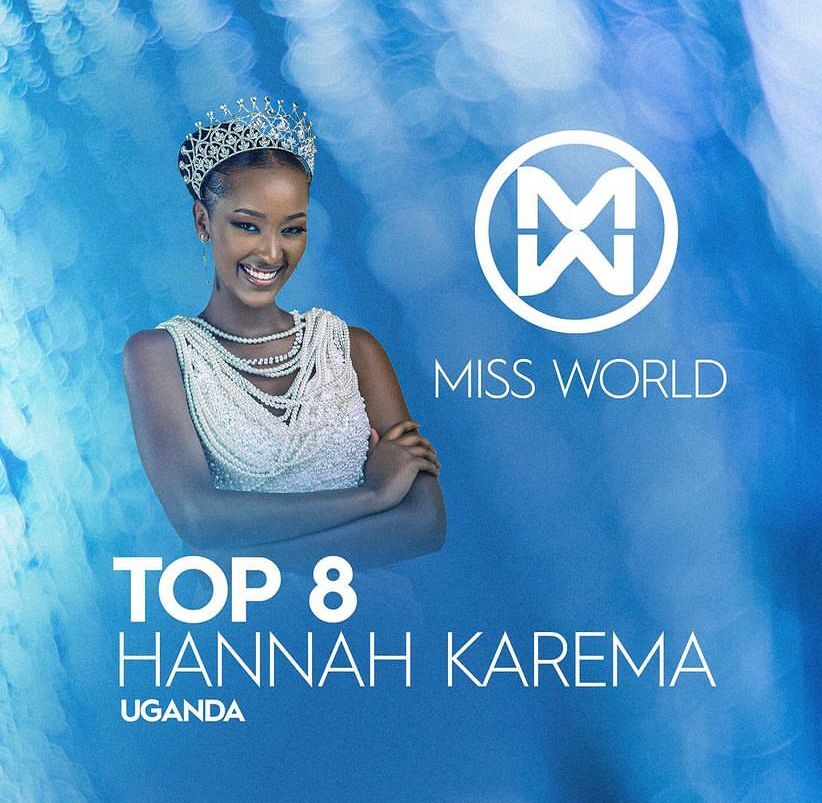 Hannah karema miss world top 8