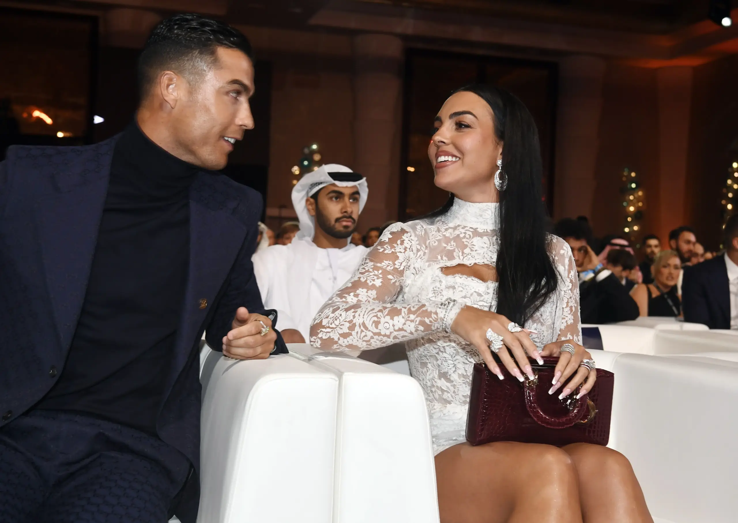 Christiano Ronaldo and wife at Globe Soccer Awards 2024