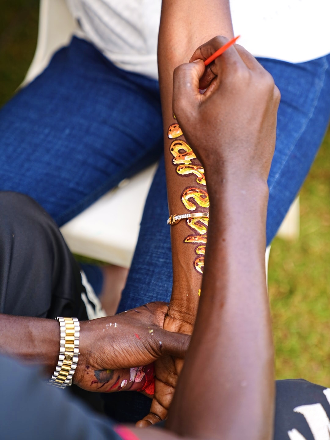 Body painting at Imara Brave Girls Tournament