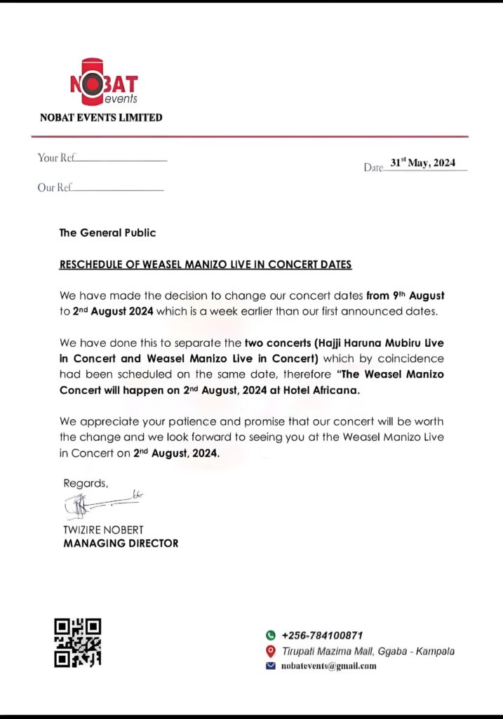 Letter for the changes in Goodlyfe concert