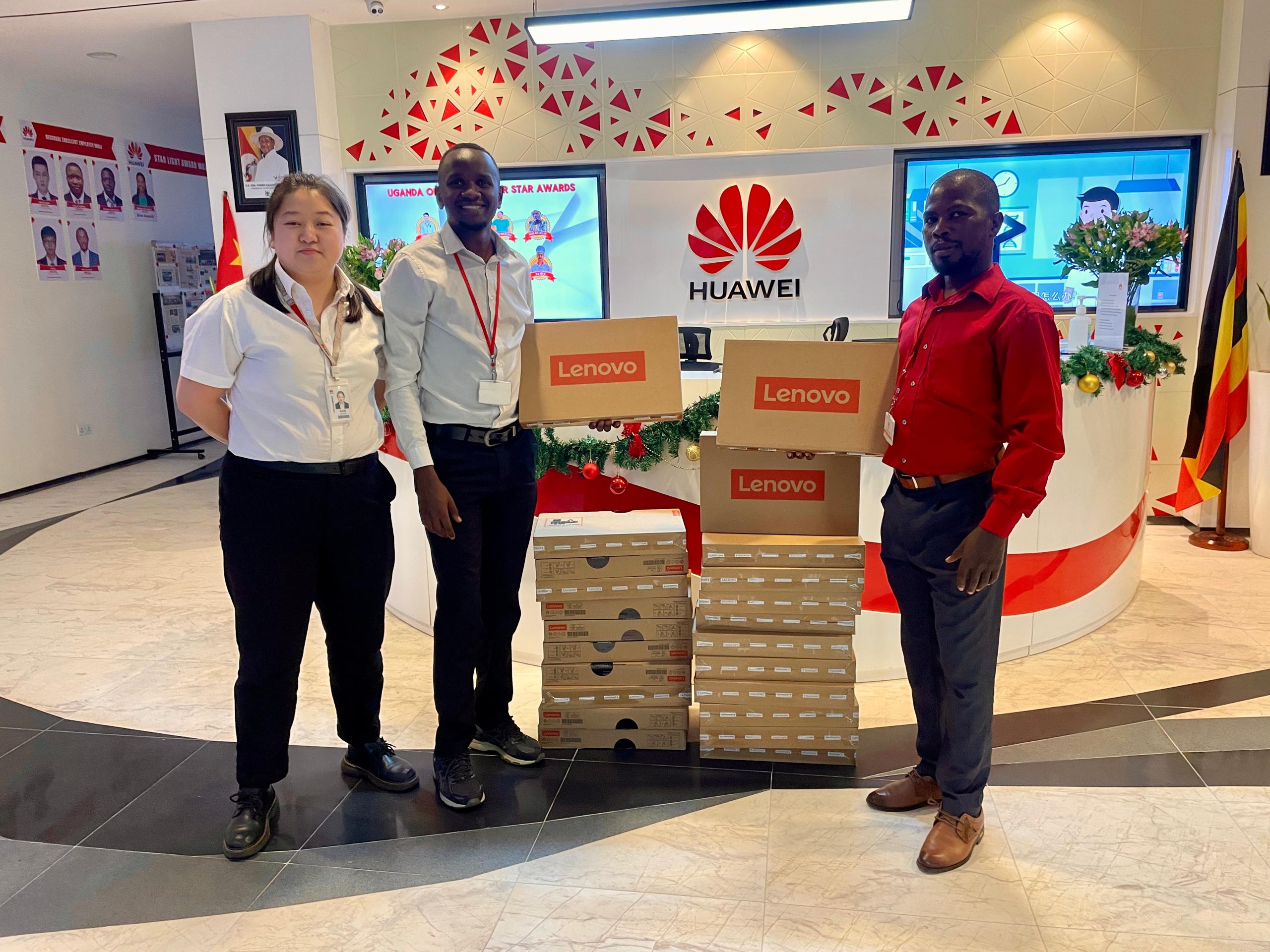 Huawei Uganda donates 23 Laptops to Kakebe Technologies