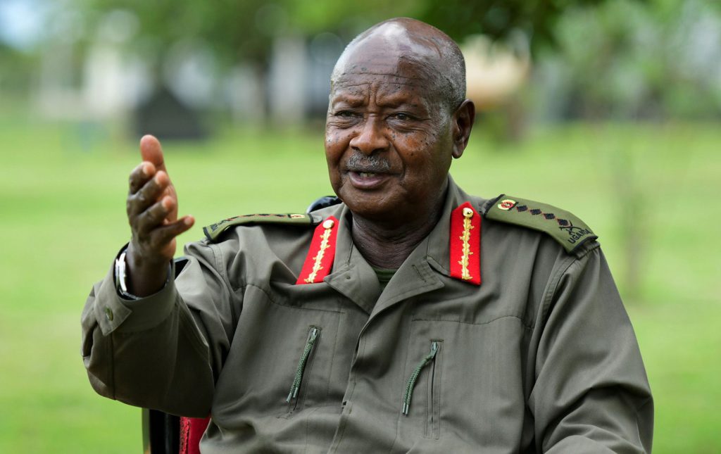 President Museveni in his army attire