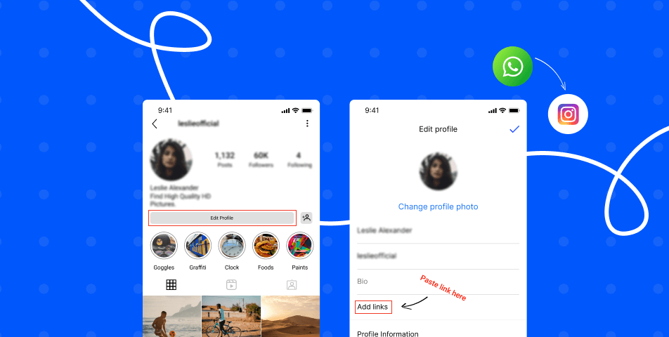 WhatsApp messenger to allow Instagram links on profile