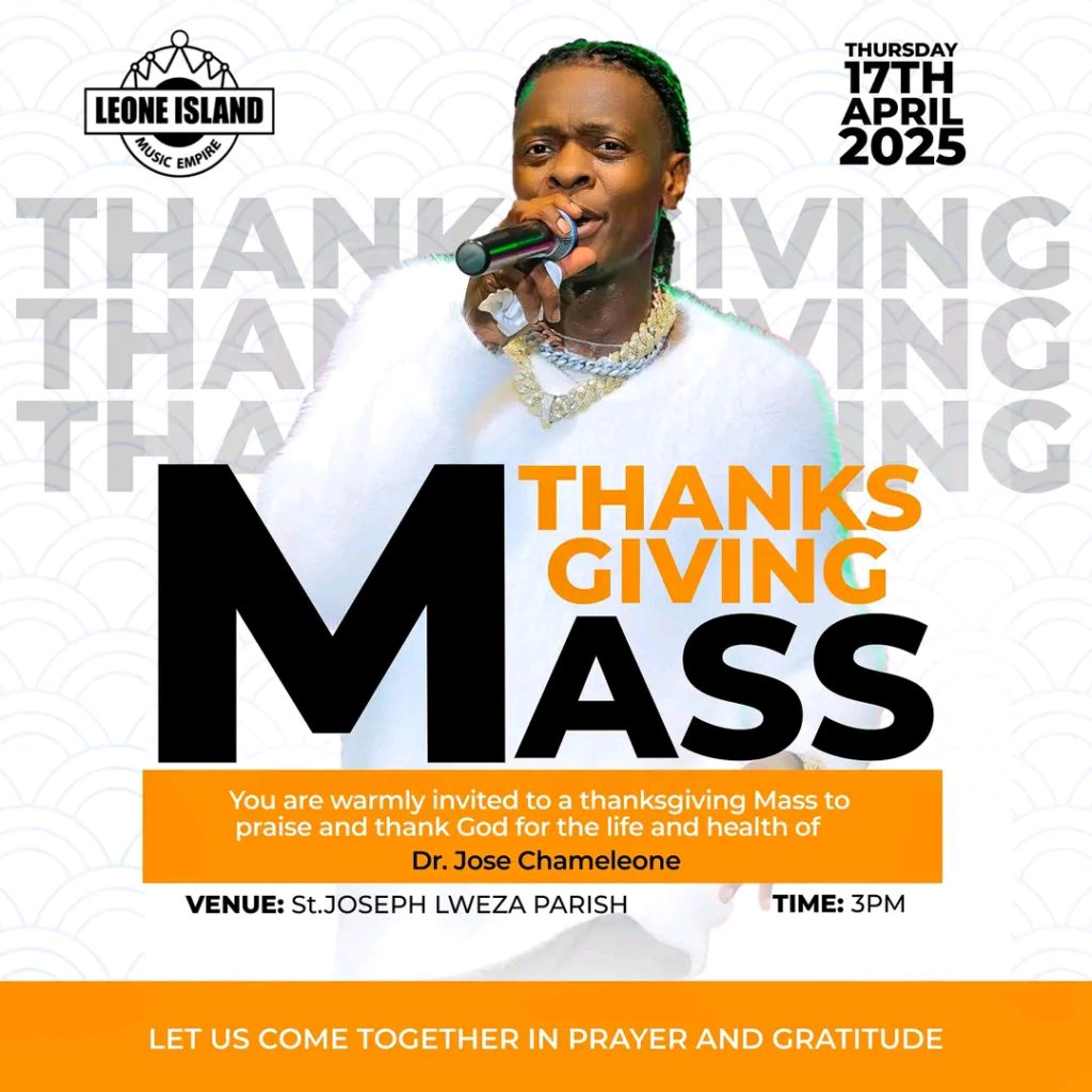 Jose Chameleone to hold thanksgiving mass this Thursday