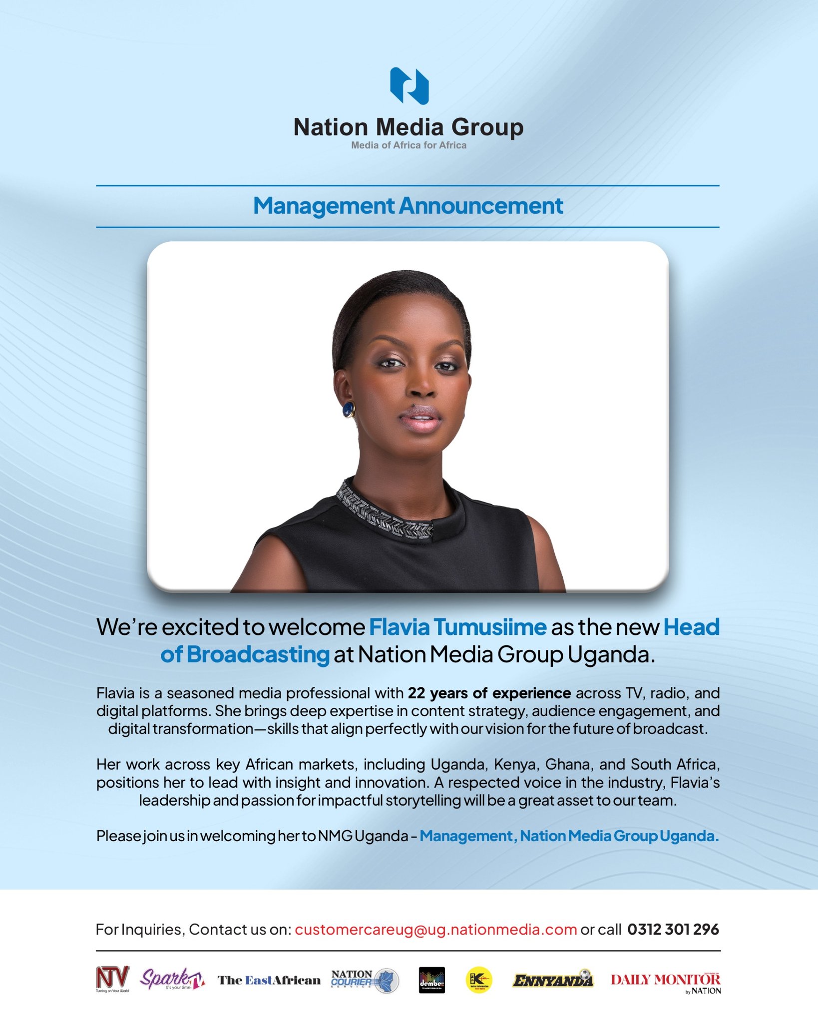 Flavia Tumusiime now Head of Broadcasting at Nation Media Group Uganda 4 Flavia Tumusiime now Head of Broadcasting at Nation Media Group Uganda