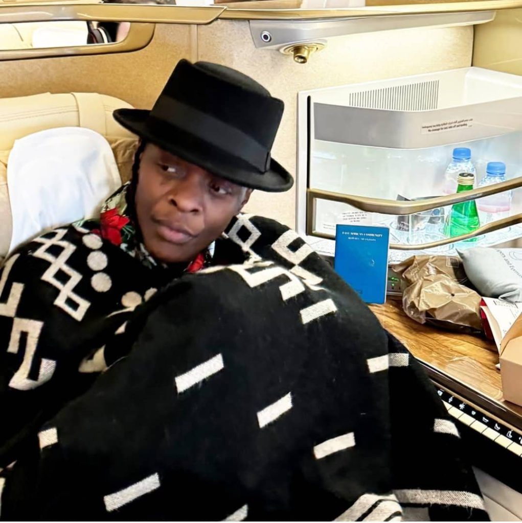 Jose Chameleone in an aeroplane