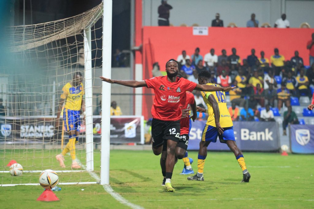 Yunus Sentamu celebrating after scoring against KCCA FC