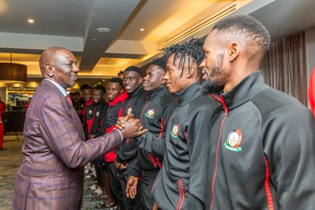 President William Ruto meets Harambee Stars players