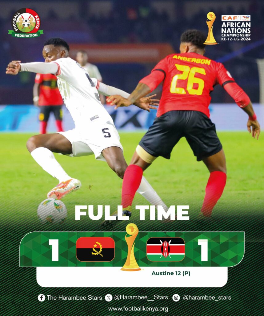 Harambee stars vs Angola results