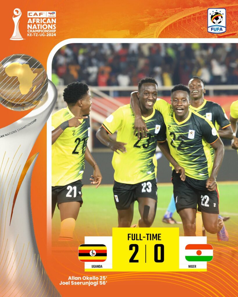 Uganda cranes secures a 2:0 win against Niger