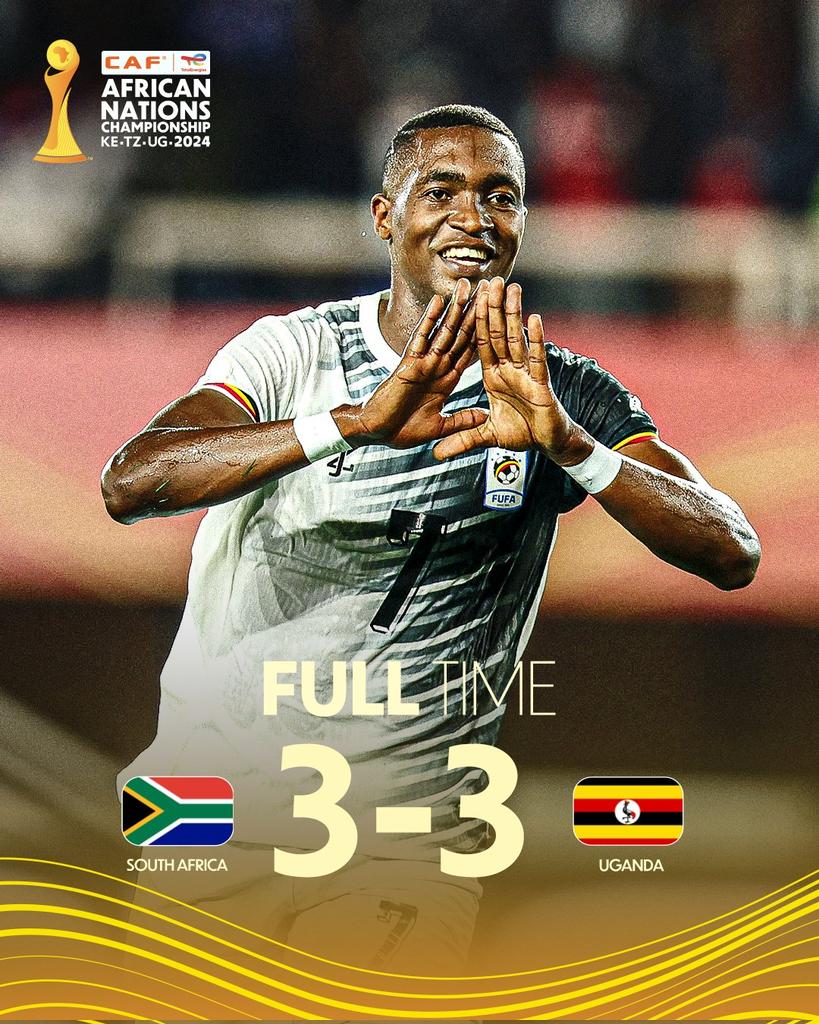Uganda vs South Africa Ends with 3-3 for CHAN Quarter-Finals