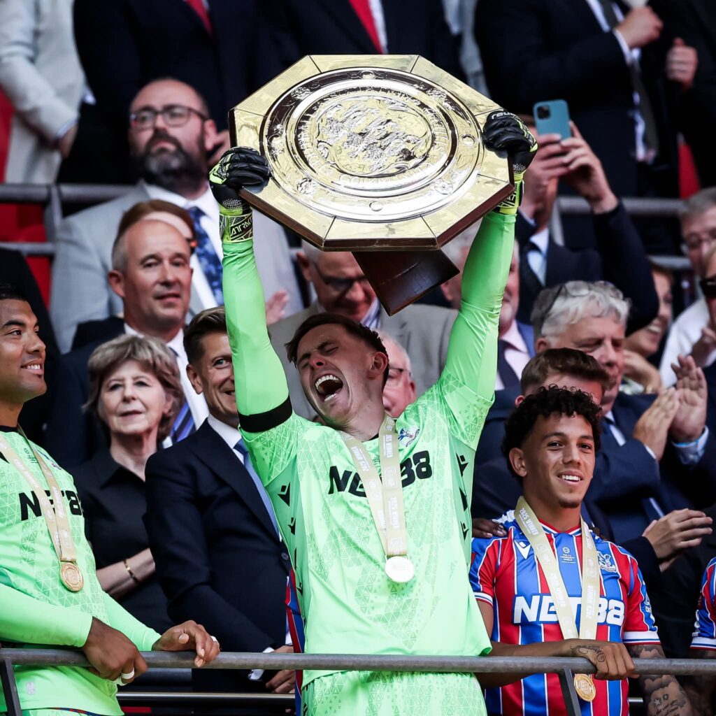 Crystal Palace Stuns Liverpool to Claim 2025 Community Shield in Thrilling Shootout 2 Crystal Palace's goalkeeper Dean Henderson with the 2025 community shield trophy
