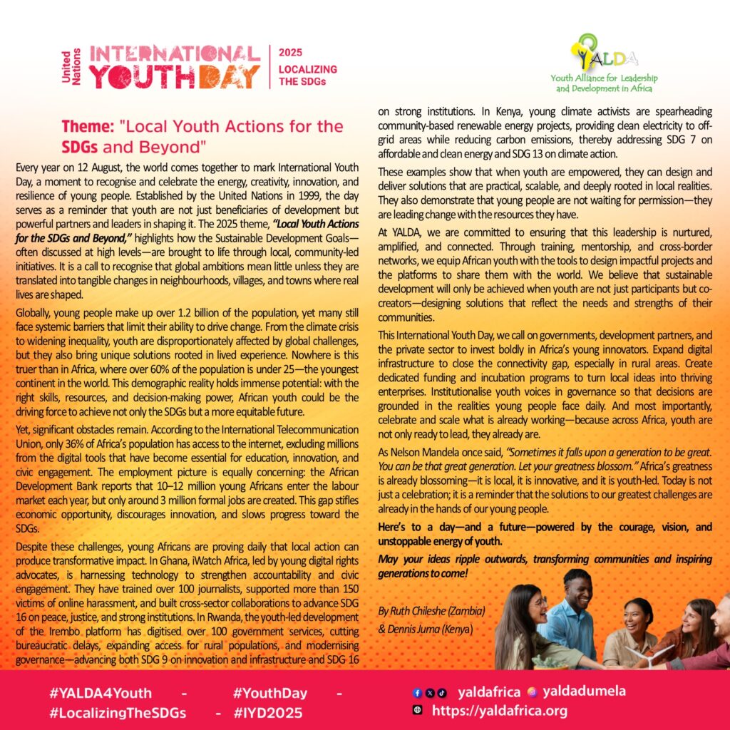 Today is International Youth Day! 1 Today is International Youth Day!