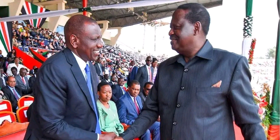 President William Ruto and Former Kenyan Prime Minister Raila Odinga