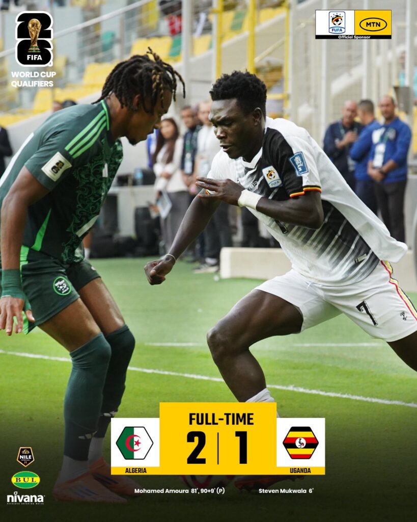 Algeria Stun Uganda Cranes with Late 2–1 Comeback in World Cup Qualifier