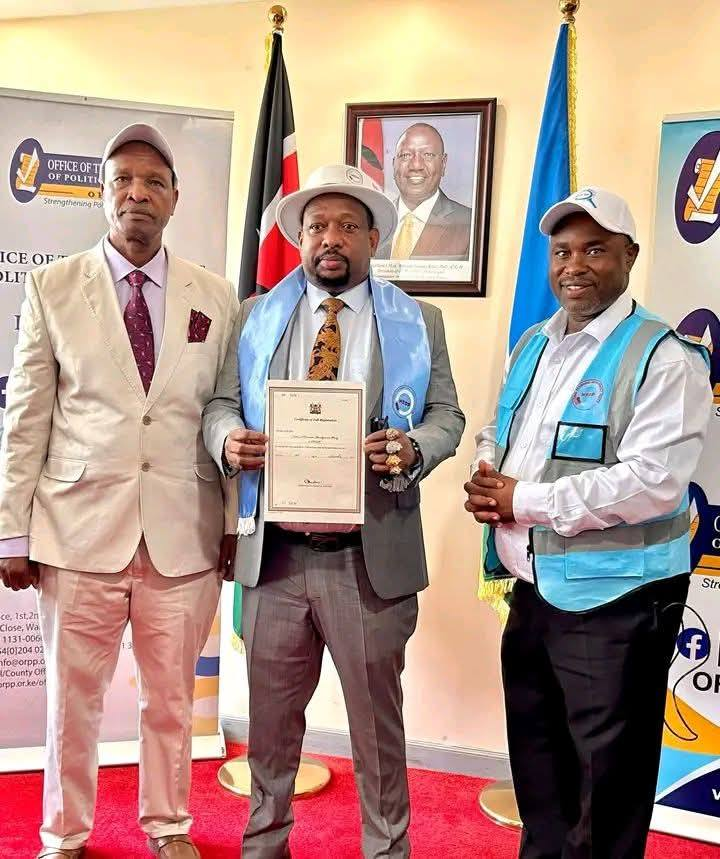 Former Nairobi Governor Mike Sonko launches National Economic Development Party (NEDP) 3 Mike Sonko receives his party´s certificate