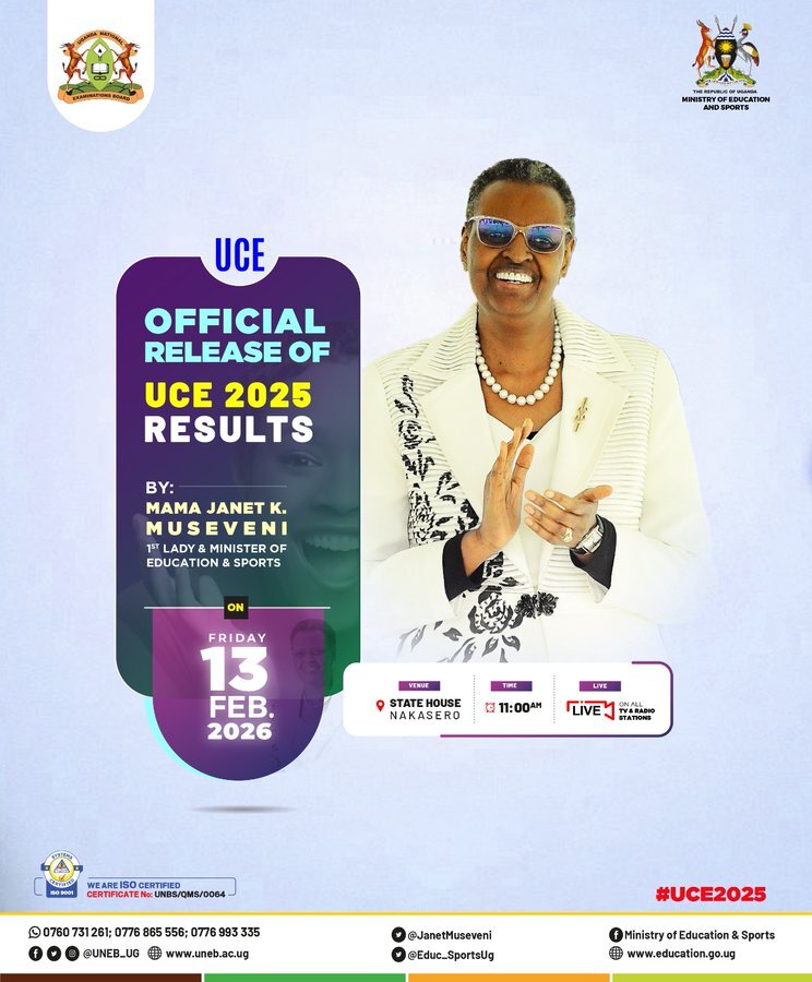 UNEB Releases 2025 UCE Results Near-Perfect Pass Rate