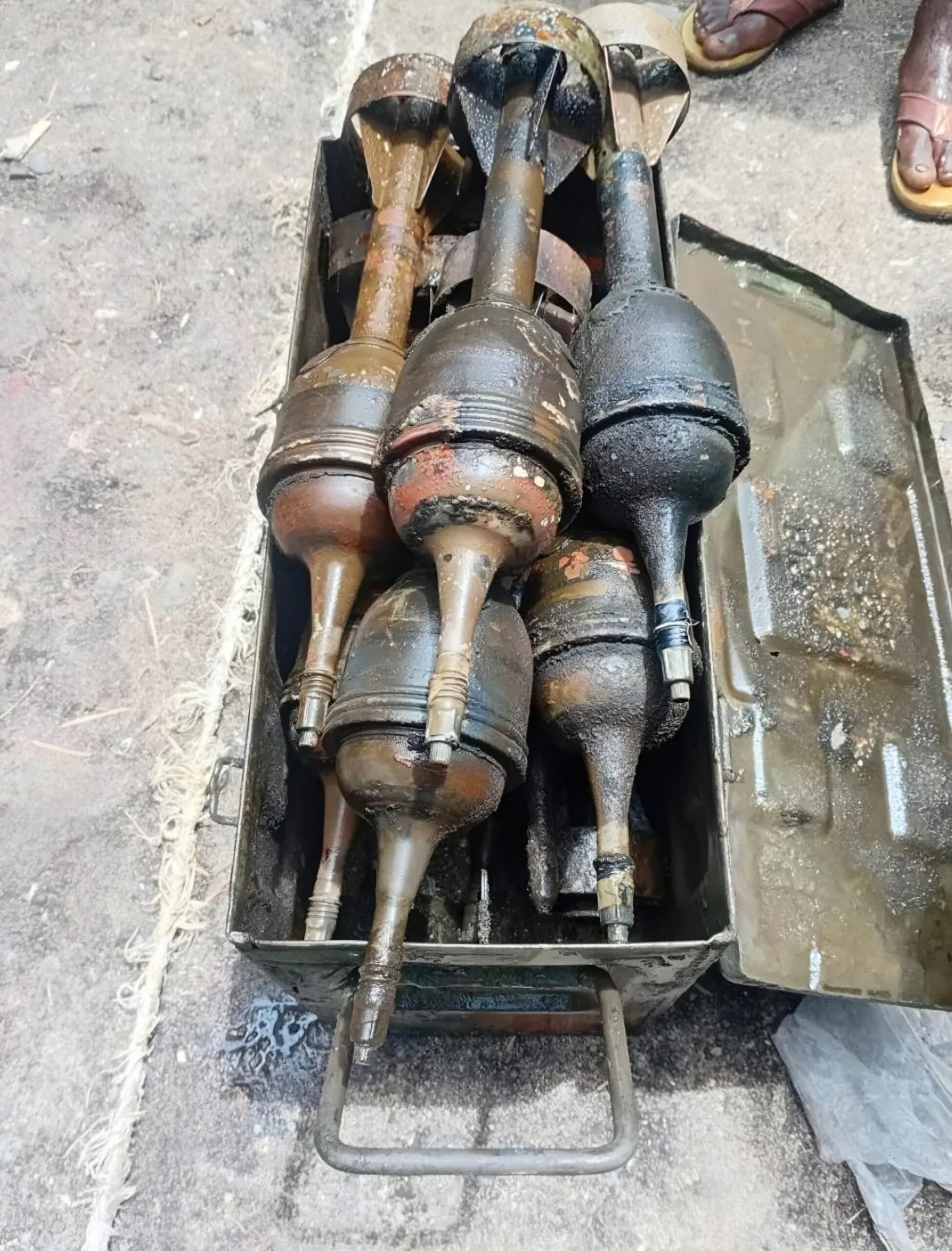 Some of the 20 Live Bombs recovered in Lake Victoria