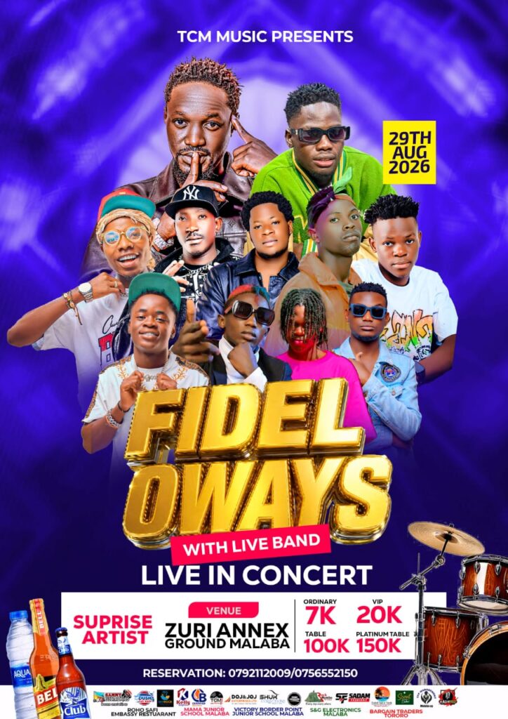 TCM Music Unveils "Fidel Oways Live in Concert," Set to Rock Malaba on August 29 2 FIDEL Oways in concert, the show is organized by TCM Music owned by Corp Killer