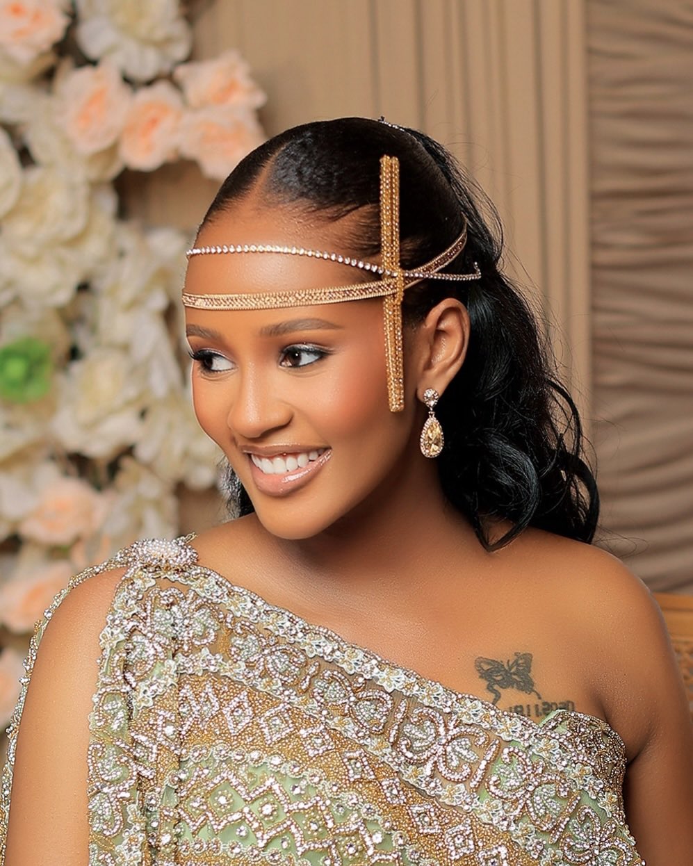 A Pass marries Alicia secretly in Traditional Ceremony 14 Alicia Bagonza bride wedding photos alone